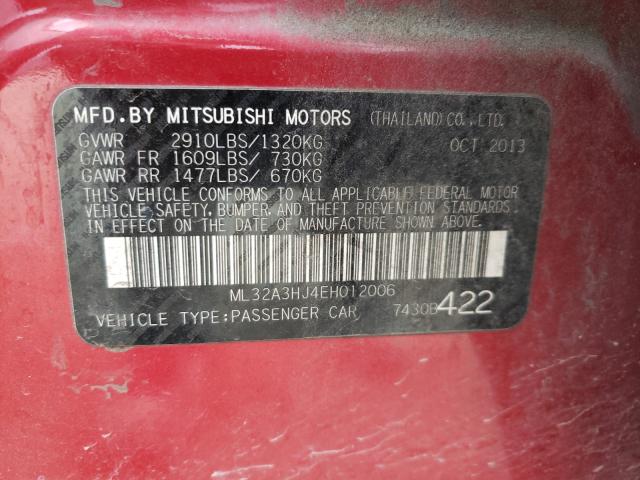 Photo 9 VIN: ML32A3HJ4EH012006 - MITSUBISHI MIRAGE DE 