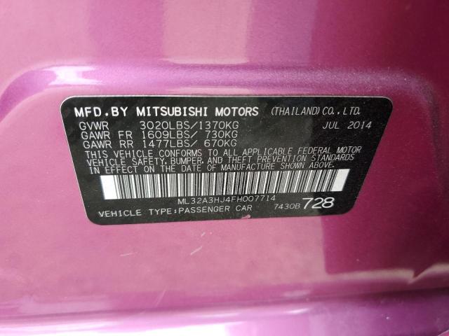 Photo 9 VIN: ML32A3HJ4FH007714 - MITSUBISHI MIRAGE DE 