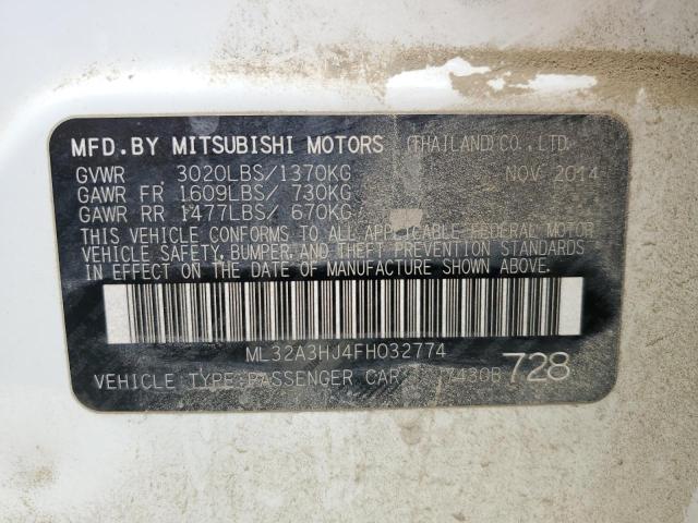 Photo 11 VIN: ML32A3HJ4FH032774 - MITSUBISHI MIRAGE DE 