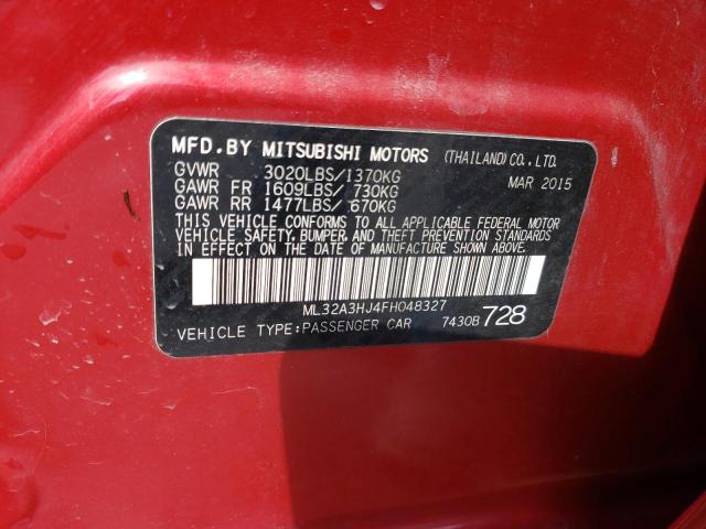 Photo 12 VIN: ML32A3HJ4FH048327 - MITSUBISHI MIRAGE DE 