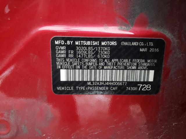 Photo 12 VIN: ML32A3HJ4HH006677 - MITSUBISHI MIRAGE 