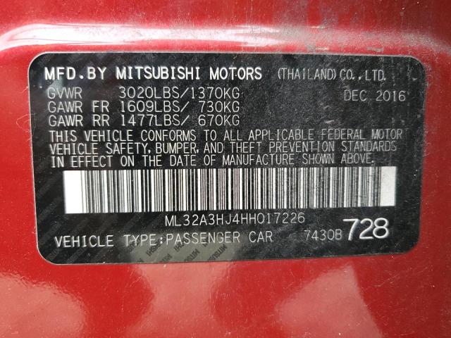 Photo 11 VIN: ML32A3HJ4HH017226 - MITSUBISHI MIRAGE 