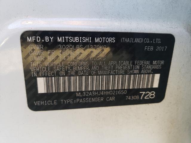 Photo 9 VIN: ML32A3HJ4HH021650 - MITSUBISHI MIRAGE ES 