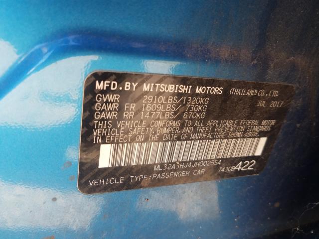 Photo 9 VIN: ML32A3HJ4JH002554 - MITSUBISHI MIRAGE ES 