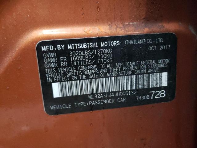 Photo 11 VIN: ML32A3HJ4JH005132 - MITSUBISHI MIRAGE ES 