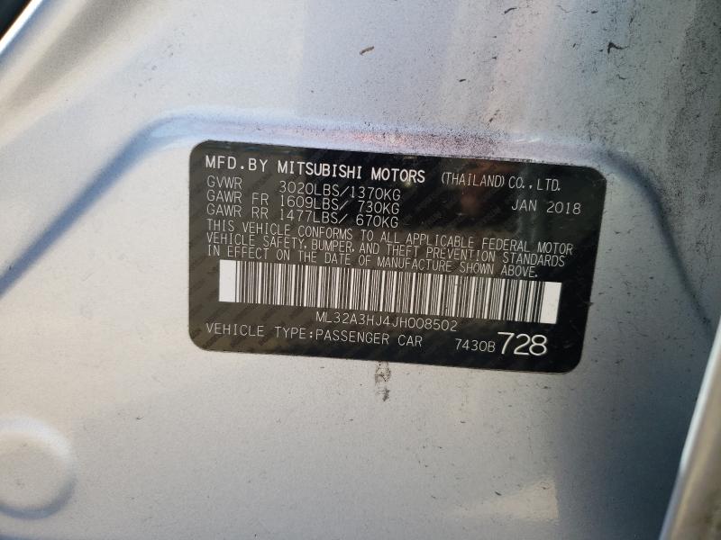 Photo 9 VIN: ML32A3HJ4JH008502 - MITSUBISHI MIRAGE ES 