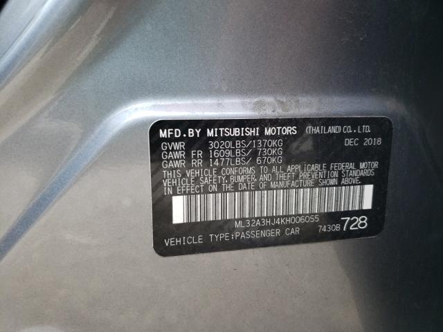 Photo 9 VIN: ML32A3HJ4KH006055 - MITSUBISHI MIRAGE ES 