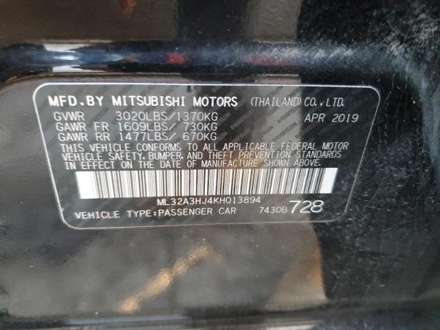 Photo 11 VIN: ML32A3HJ4KH013894 - MITSUBISHI MIRAGE ES 