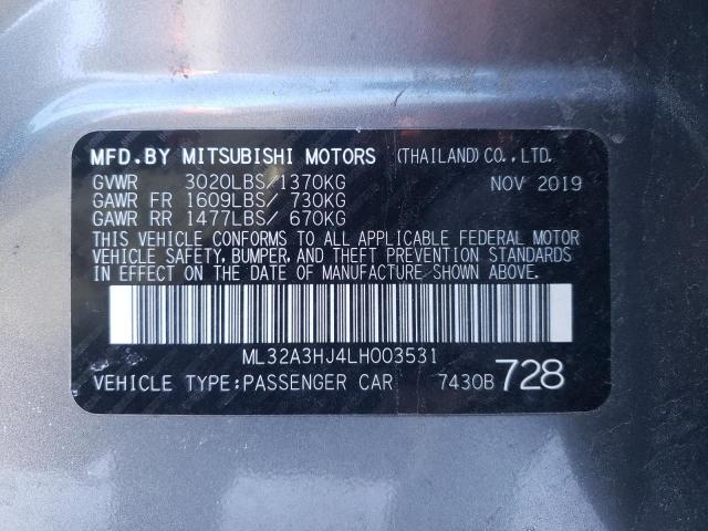 Photo 11 VIN: ML32A3HJ4LH003531 - MITSUBISHI MIRAGE ES 