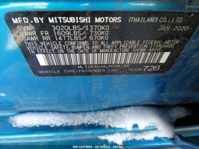 Photo 8 VIN: ML32A3HJ4LH006185 - MITSUBISHI MIRAGE 