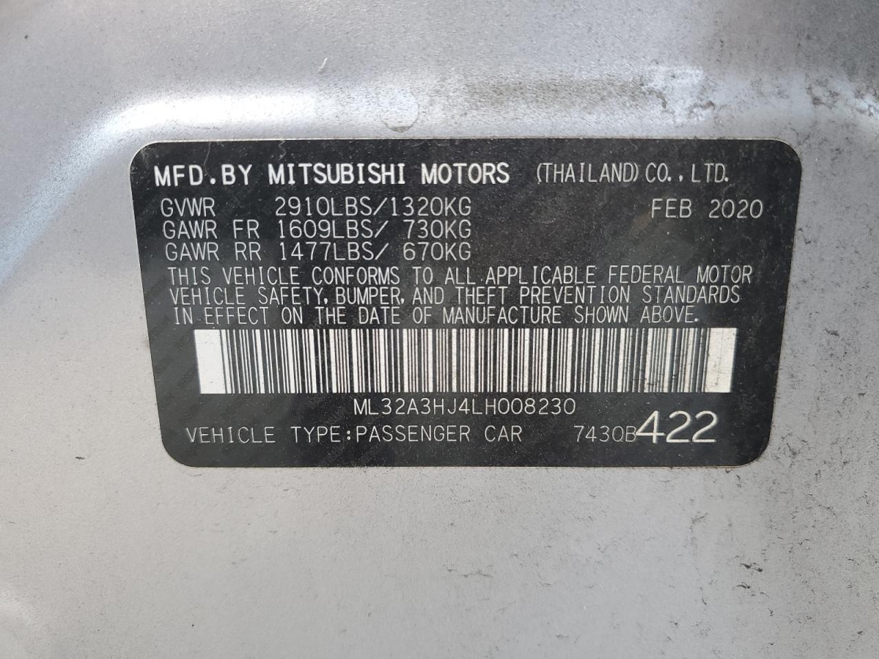 Photo 11 VIN: ML32A3HJ4LH008230 - MITSUBISHI MIRAGE 