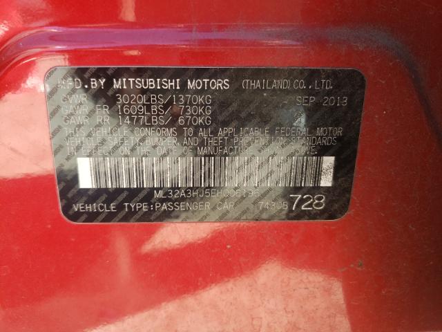 Photo 9 VIN: ML32A3HJ5EH006196 - MITSUBISHI MIRAGE DE 