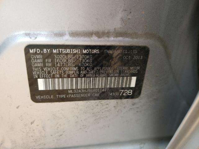 Photo 9 VIN: ML32A3HJ5EH011477 - MITSUBISHI MIRAGE DE 