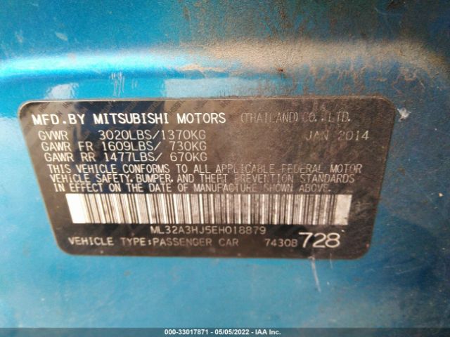 Photo 8 VIN: ML32A3HJ5EH018879 - MITSUBISHI MIRAGE 