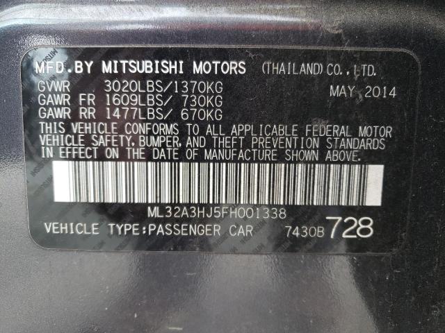 Photo 9 VIN: ML32A3HJ5FH001338 - MITSUBISHI MIRAGE DE 