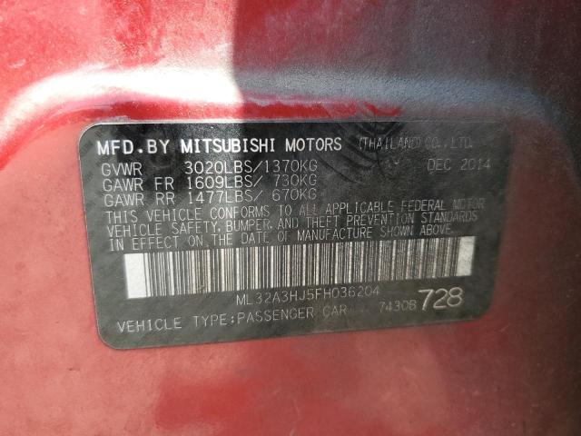 Photo 11 VIN: ML32A3HJ5FH036204 - MITSUBISHI MIRAGE DE 