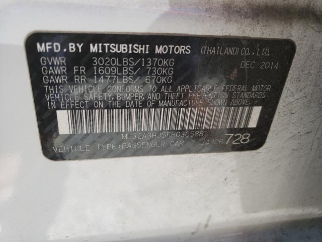 Photo 9 VIN: ML32A3HJ5FH036588 - MITSUBISHI MIRAGE DE 