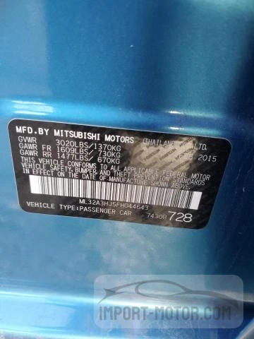 Photo 11 VIN: ML32A3HJ5FH044643 - MITSUBISHI MIRAGE 