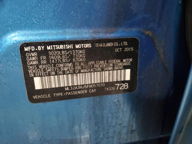 Photo 11 VIN: ML32A3HJ5FH057070 - MITSUBISHI MIRAGE DE 