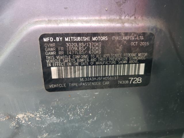 Photo 9 VIN: ML32A3HJ5FH058137 - MITSUBISHI MIRAGE DE 