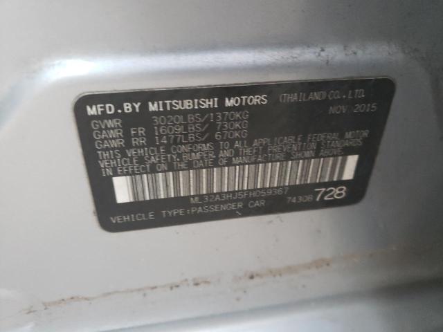 Photo 9 VIN: ML32A3HJ5FH059367 - MITSUBISHI MIRAGE DE 