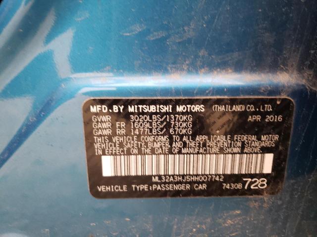 Photo 9 VIN: ML32A3HJ5HH007742 - MITSUBISHI MIRAGE ES 