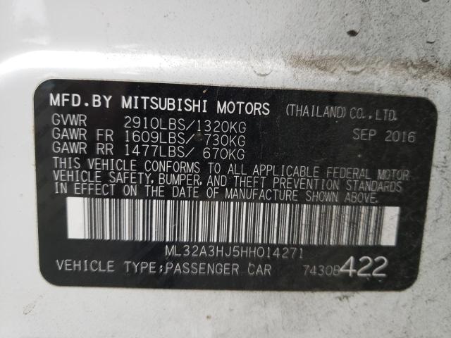 Photo 9 VIN: ML32A3HJ5HH014271 - MITSUBISHI MIRAGE ES 