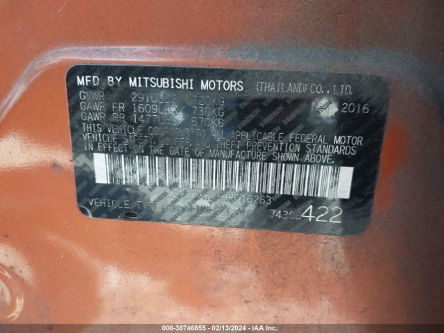 Photo 8 VIN: ML32A3HJ5HH016263 - MITSUBISHI MIRAGE 