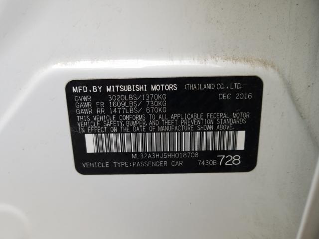 Photo 9 VIN: ML32A3HJ5HH018708 - MITSUBISHI MIRAGE ES 