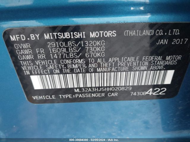 Photo 8 VIN: ML32A3HJ5HH020829 - MITSUBISHI MIRAGE 