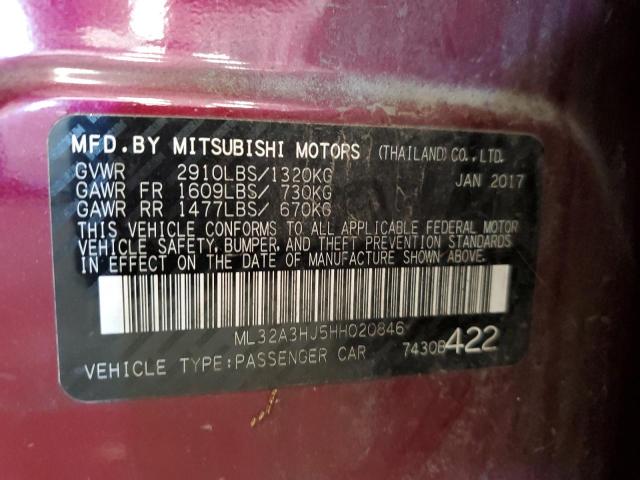 Photo 9 VIN: ML32A3HJ5HH020846 - MITSUBISHI MIRAGE ES 