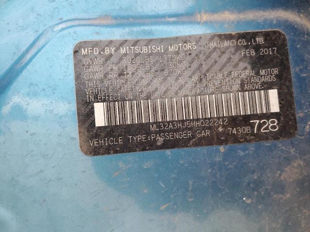 Photo 11 VIN: ML32A3HJ5HH022242 - MITSUBISHI MIRAGE ES 