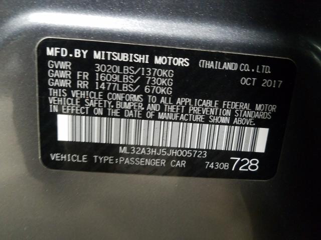 Photo 9 VIN: ML32A3HJ5JH005723 - MITSUBISHI MIRAGE ES 