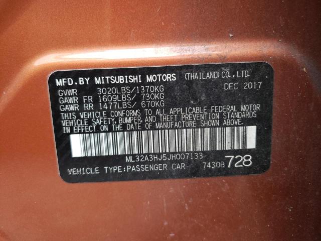 Photo 9 VIN: ML32A3HJ5JH007133 - MITSUBISHI MIRAGE ES 