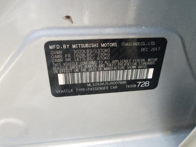 Photo 9 VIN: ML32A3HJ5JH007486 - MITSUBISHI MIRAGE ES 