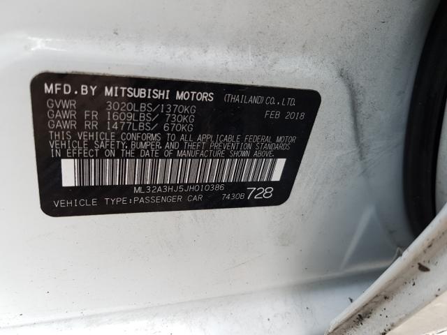 Photo 9 VIN: ML32A3HJ5JH010386 - MITSUBISHI MIRAGE ES 