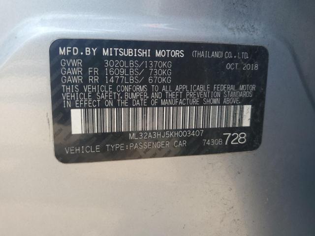 Photo 13 VIN: ML32A3HJ5KH003407 - MITSUBISHI MIRAGE ES 