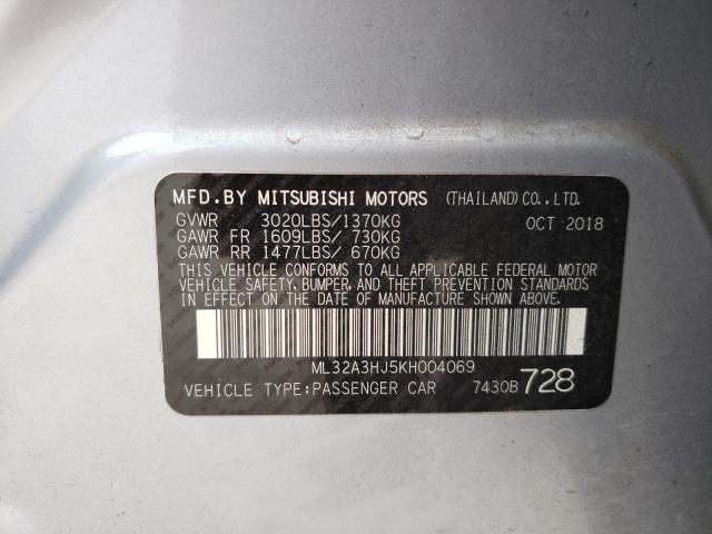 Photo 9 VIN: ML32A3HJ5KH004069 - MITSUBISHI MIRAGE ES 