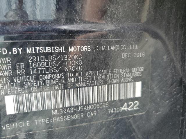 Photo 9 VIN: ML32A3HJ5KH006095 - MITSUBISHI MIRAGE ES 