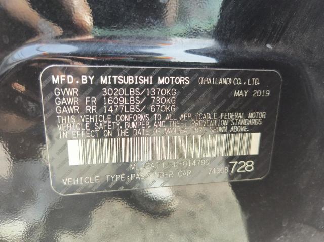 Photo 9 VIN: ML32A3HJ5KH014780 - MITSUBISHI MIRAGE ES 