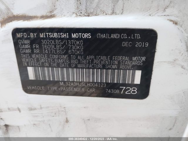 Photo 8 VIN: ML32A3HJ5LH004123 - MITSUBISHI MIRAGE 