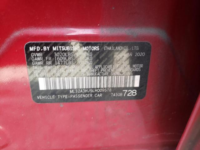 Photo 12 VIN: ML32A3HJ5LH009578 - MITSUBISHI MIRAGE 