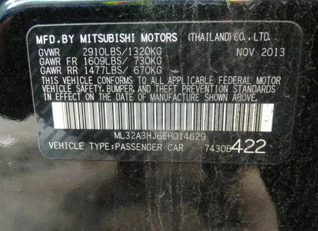 Photo 8 VIN: ML32A3HJ6EH014629 - MITSUBISHI MIRAGE 