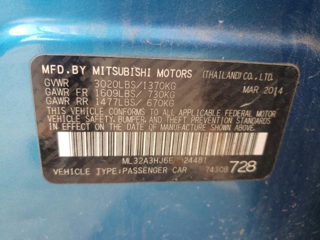 Photo 9 VIN: ML32A3HJ6EH024481 - MITSUBISHI MIRAGE DE 