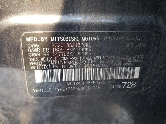 Photo 12 VIN: ML32A3HJ6EH025971 - MITSUBISHI MIRAGE DE 