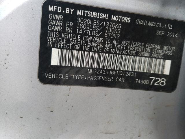 Photo 9 VIN: ML32A3HJ6FH012431 - MITSUBISHI MIRAGE DE 