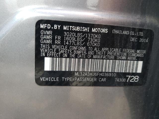 Photo 9 VIN: ML32A3HJ6FH036910 - MITSUBISHI MIRAGE DE 