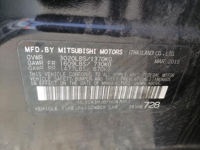 Photo 9 VIN: ML32A3HJ6FH047082 - MITSUBISHI MIRAGE 