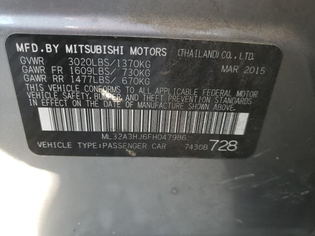 Photo 9 VIN: ML32A3HJ6FH047986 - MITSUBISHI MIRAGE DE 