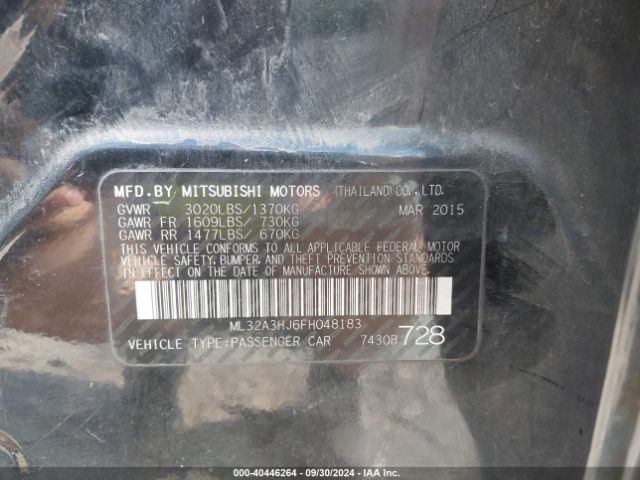 Photo 8 VIN: ML32A3HJ6FH048183 - MITSUBISHI MIRAGE 